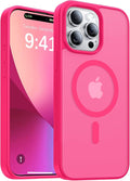 Magnetic for iPhone 14 Pro Max Case, [Compatible with MagSafe][Military-Grade Drop Protection][Anti-Yellowing] Shockproof Translucent Matte Cover for iPhone 14 Pro Max Phone Case,Hot Pink