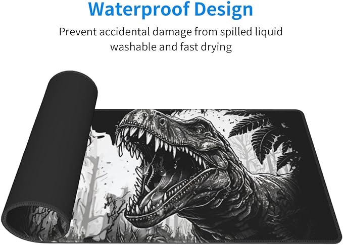 Dinosaur Mouse Pad XL Large Mousepad Non Slip Rubber Base Desk Mat for Laptop Computer Gaming 31.5" X 12"
