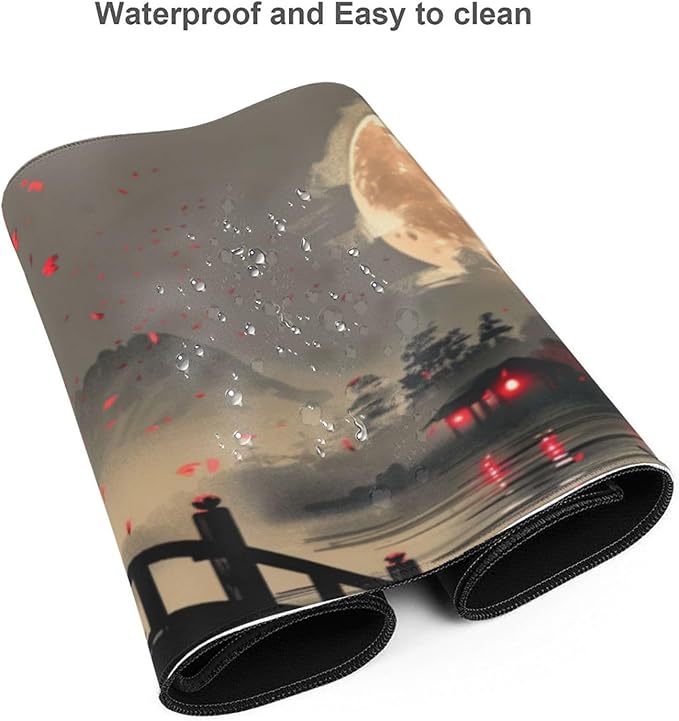 Mouse Pad Gaming - Large Mouse Pad for Desk with Waterproof Surface & Durable Design Desk Mat for Desktop & Office Accessories (Midnight Blossoms)