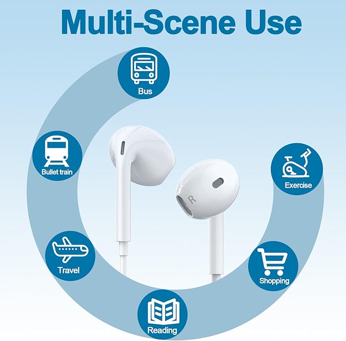 USB C Headphones for iPhone 17/16/15 Earbuds, Type C Earphones with Mic & Remote Control Noise Cancelling for iPhone 17 16 15 Pro Max Plus, iPad Pro, Galaxy S25/S24/S23/S22/Ultra Note 10/20 and More