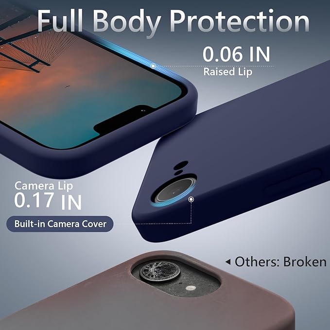 FireNova Magnetic for iPhone 17e Case/iPhone 16e Case, Compatible with MagSafe, [Silicone Camera Protection] Microfiber Lining Phone Case, 6.1", Navy Blue