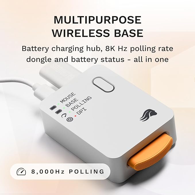 GLORIOUS Gaming Model O3 Wireless Gaming Mouse - InfinitePlay Swappable Battery, 130H Battery Life, 8k Polling, 130M Optical Switches, Ultralight 66g, 30K DPI Optical Sensor, RGB - White