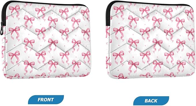 Laptop Case Sleeve, Pink Ribbon Bow Dots Pattern Shockproof Protective Computer Carrying Cover, Briefcase Handbags 13-13.3inch Laptop Sleeve Bag