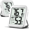 Antonki 2 Pack Room Thermometer for Home, Hygrometer Indoor Humidity Meter Gauge, Digital Temperature and Humidity Monitor Sensor for House, Terrarium, Incubator, Greenhouse - Battery Included