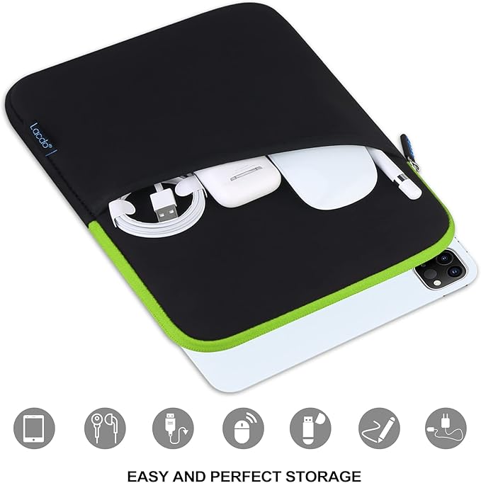 Lacdo Tablet Sleeve Case for 13 inch New iPad Air M4 M3 M2 2026-2024, 13 inch iPad Pro M5 M4 2025-2024, 12.9 inch iPad Pro 6 5 4 3 with Magic Keyboard and Smart Keyboard Folio Protective Bag, Green