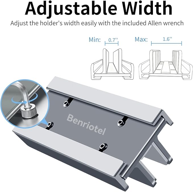 Aluminum Vertical Laptop Stand Holder for Desk Compatible with MacBook Pro, MacBook Air, Dell, HP, Lenovo, Up to 17.3 inches, Blue-Gray
