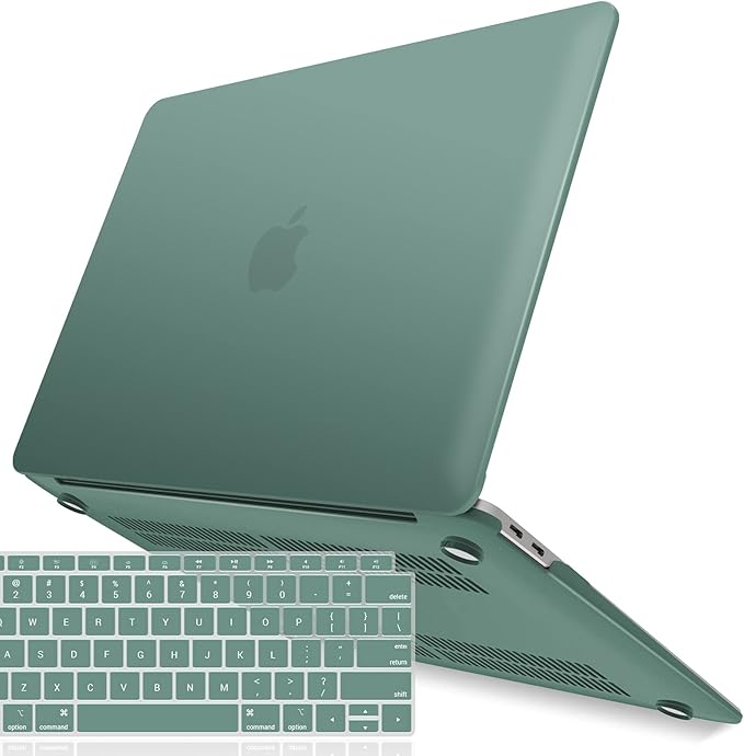 IBENZER Compatible with MacBook Air 11 Inch Case Model A1370 A1465, Soft Touch Plastic Hard Shell Case Bundle with Keyboard Cover for Mac Air 11, Midnight Green, A11MTGN+1