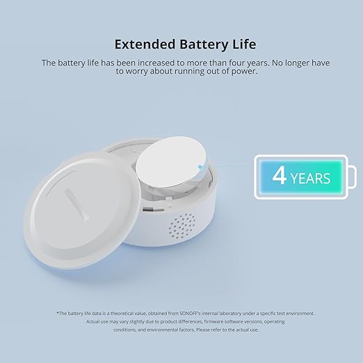 SONOFF SNZB-02P Zigbee Indoor Temperature Humidity Sensor, Thermometer Hygrometer with Alert, Works with Alexa & Google Home for Remote Monitoring and Home Automation, ZigBee 3.0 Hub Required, 2-Pack
