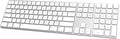 Bluetooth Slim Keyboard for Mac, Aluminum Rechargeable Keyboard Wireless, Low-Profile Silent Flat Key Compatible with Apple iMac, MacBook, Mac and iOS, Full Size - Silver White