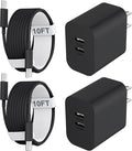 Fast Charger for 15 16 17 Pro Max, 10FT Long USB C to C Charging Cable Cord & 20W Dual Port USB C Fast Charger Block for Phone 17 16 15 Pro Max/17 16 15/15 Plus,Pad Pro 12.9"/11", Android Phone