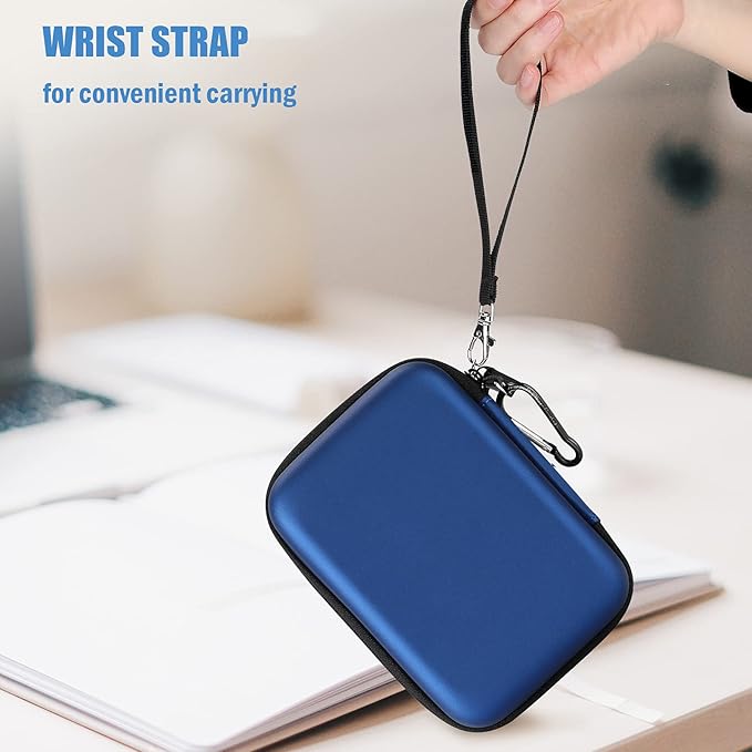 ProCase Hard Drive Case 2.5 Inch for Elements WD My Passport Canvio Basics Seagate Backup Plus Slim Expansion 1TB 2TB 3TB 4TB, Portable Carrying Case Holds 2 External Hard Drives -Navy