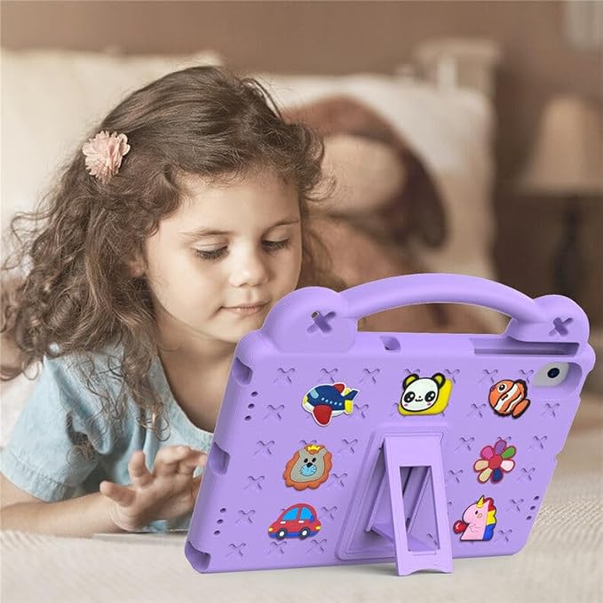 AKABEILA Compatible with Lenovo Tab M10 Plus(3rd Gen) 10.6 (2022)/Huawei MatePad Pro 10.8 (2019/2021)/SE 10.4(2023)/Samsung Tab A8 10.5 Tablet Case, Kids Case with Shoulder Strap - Light Purple