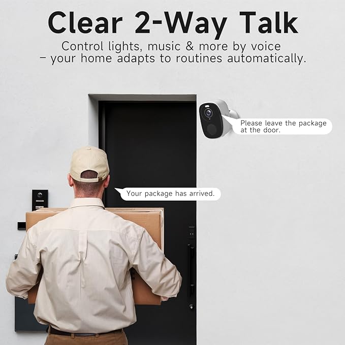 5G/2.4G WiFi Security Camera Outdoor Wireless, 2K Outdoor Wireless Cameras for Home Security with AI Detection, Siren, Color Night Vision, IP66 Waterproof, 2-Way Audio, Works Alexa& W1 1PC W