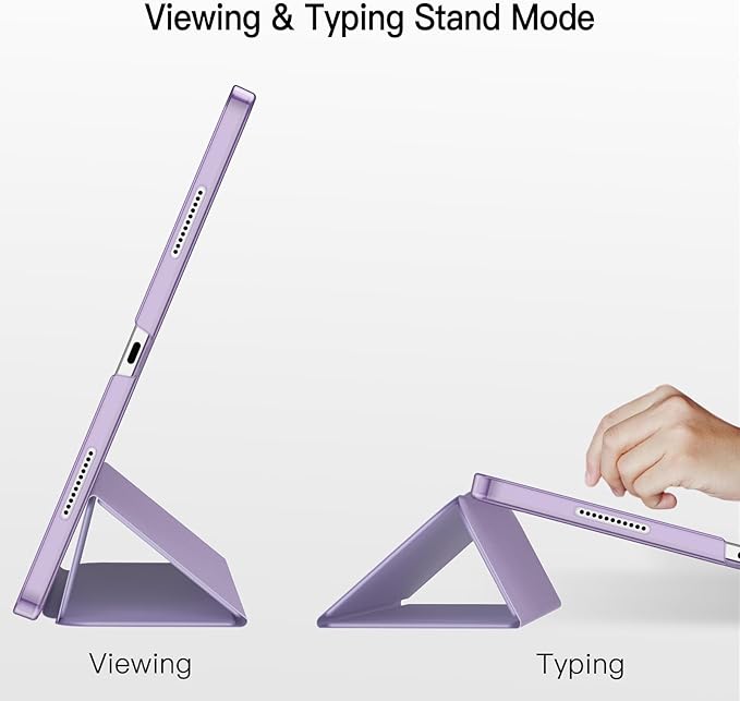 JETech Case for iPad Pro 12.9-Inch (6th/5th Generation, 2022/2021 Model), Slim Stand Hard Back Shell Smart Cover with Auto Wake/Sleep (Light Purple)