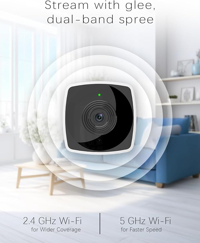 blurams 2.4G/5G Cameras for Home Security, 2K Pet Camera Indoor with Phone App, Window Security Camera w/Motion Detection, 2-Way Talk, IR Night Vision