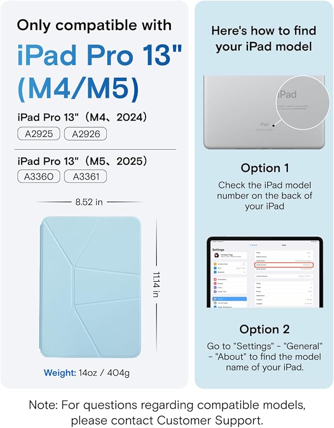 MOFT Dynamic Folio Tablet Stand for Desk Compatible with iPad Pro 13-inch (M5 2025/M4 2024), Slim Magnetic Tablet Holder Case with 20+ Viewing Angles, Soothing Mist x Misty Cove