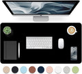 Leather Desk Pad, Mouse Pad, Non-Slip Desk Protector Mat, Leather Desk Blotter, Computer Desk Pad, Waterproof Desk Mat for Home Office and Decor - Black (31.5×15.7 Inches)