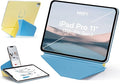 MOFT Dynamic Folio Tablet Stand for Desk Compatible with iPad Pro 11" (4th 2022 | 3rd 2021 | 2nd 2020), Slim Magnetic Tablet Holder Case with 20+ Viewing Angles, Panna Cotta x Faded Jeans