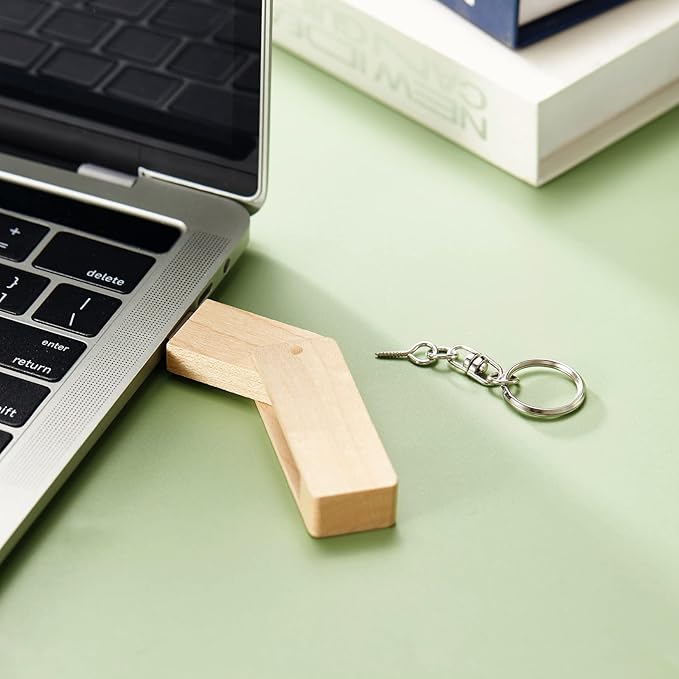 USB Flash Drive, 8GB Wooden USB2.0 High Speed USB Thumb Drives Memory Stick Pen Date Storage Stick Pendrive (Maple Rotatable)