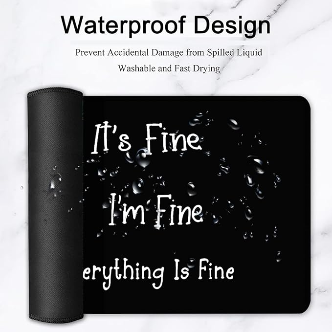 Large Mouse Pad, 31.5 x 11.8in Extended Gaming Mouse Pad with Stitched Edges, XXL Mousepad Protector Non Slip Rubber Base for Office and Home Writing Mat, Cute Black Cat Pattern Black Desk Mat