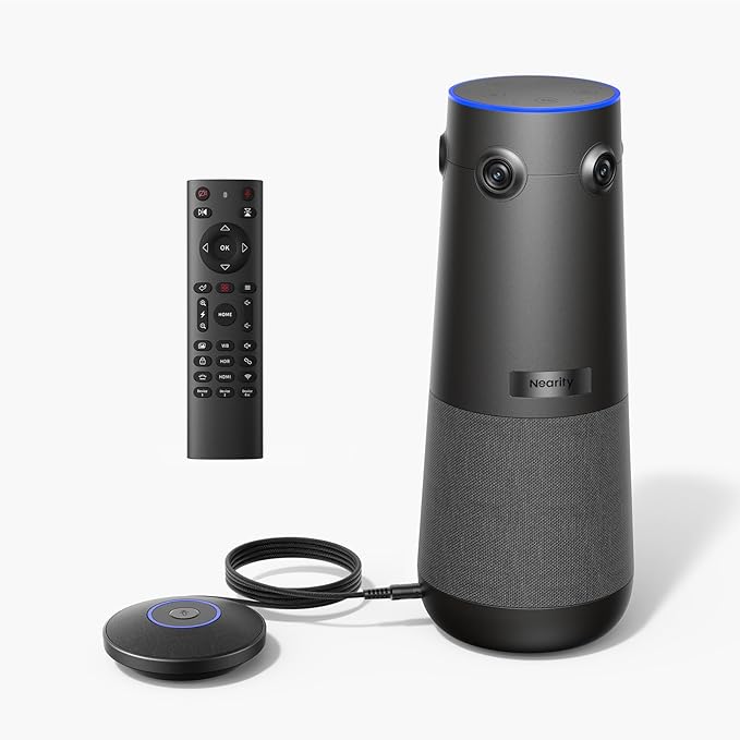 NEARITY 360 Alien 4K Video Conference Camera with Microphone, 8MP Video Conferencing Webcam, 3 AI Modes, 6 Noise Cancelling Mics, Auto Framing, Conference Webcam for PC/Laptop/SmartBoard