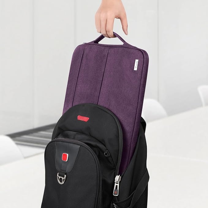 Voova Laptop Sleeve Carrying Case 15.6 16 Inch,Slim Computer Cover Bag Compatible with MacBook Pro 15/16, Dell xps 15,15-16 Inch HP Dell Asus Laptop, Dark Purple