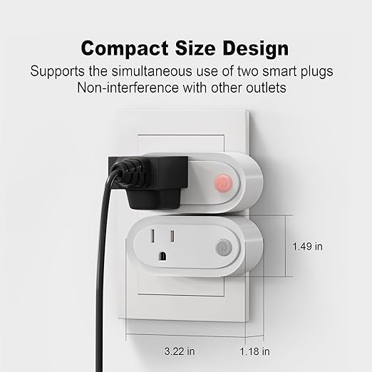 Matter Smart Plug, Work with Apple Homekit, Alexa & Google Home, WiFi Outlet with 15A/1800W Max, Voice Control, Supports Energy Monitoring by Tuya, 2.4GHz Wi-Fi Only, 4 Pack