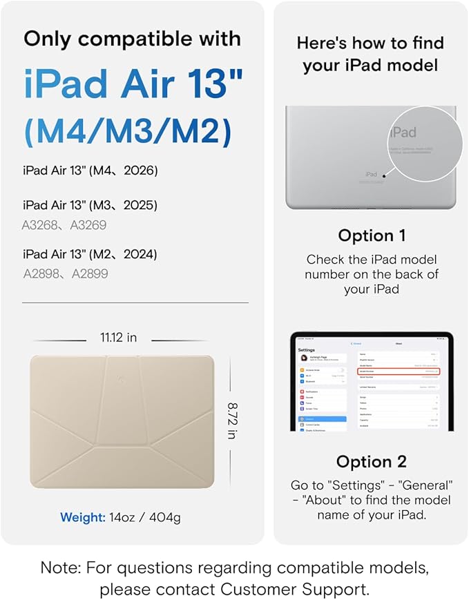 MOFT Dynamic Folio Case for iPad Air 13-inch (M4 2026 / M3 2025 / M2 2024),Slim Magnetic Stand Case with 20+ Viewing Angles, Auto Wake/Sleep,Ultra Thin, Beach White x Terracotta