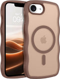 BENTOBEN Magnetic for iPhone 17e Case,Cute Wavy Frame [Compatible with MagSafe] Translucent Matte Anti-Slip Bumper Women Girls Boys Men Shockproof Drop Protective Cover for iPhone 17e,Desert Titanium
