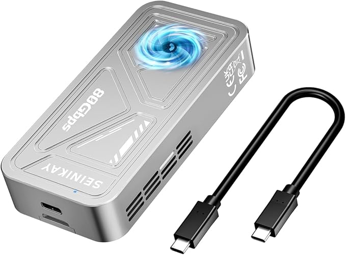 80Gbps NVMe Enclosure with Cooling Fan,Compatible with Thunderbolt 5/4/3/USB 4.0/3.2/3.1/3.0/2.0