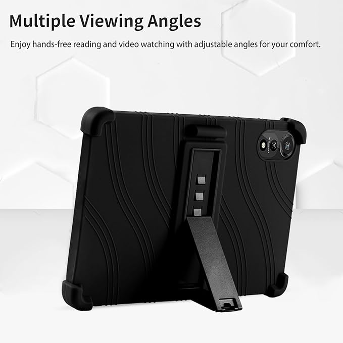 for Nexall N90 Tablet Case 12Inch, Shockproof Four Corner Airbag Protection,Soft Silicone Edge Cover with Built-in Stand,Heavy Duty Protective Sleeve for Nexall N90,Black