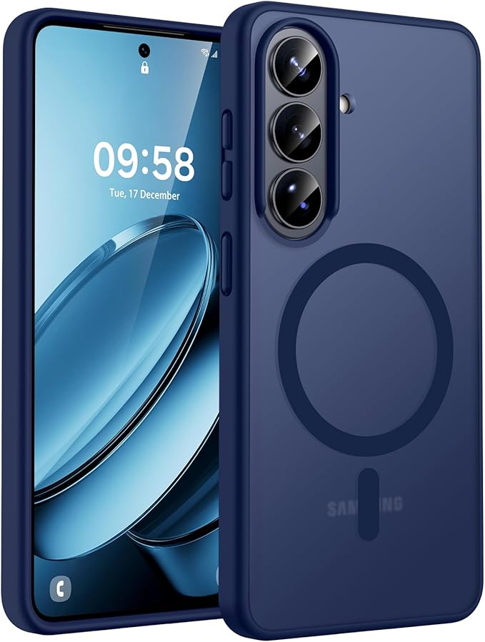 TOCOL for Samsung Galaxy S26 Case, Compatible with Magsafe, Full Camera Protection, Built-in Magnetic Ring, Drop Protection, Translucent Matte Phone Case for S26 6.3 inch (Dark Blue)