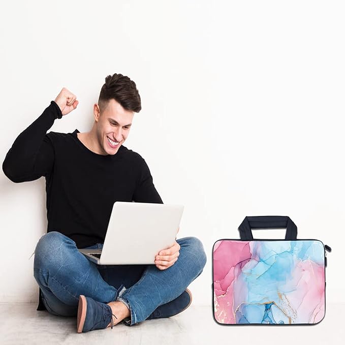 AMARY Laptop Sleeves 11.6" 12" Laptop Handle Bag Neoprene Notebook Carrying Pouch Chromebook Sleeves case Ultrabook Case Tablet Cover Fit Apple MacBook Air HP DELL Lenovo Asus for Men Women (Marble)