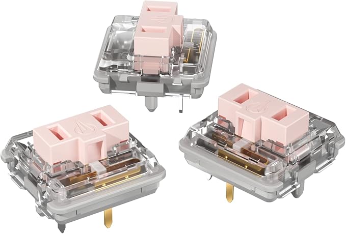 Kailh Low Profile Choc Pink Switches 5 Pin Thiner Key switches- DIY Replaceable Switches for Mechanical Gaming Keyboard (30pcs)