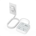 TESSAN Ultra Thin Flat Extension Cord 5 FT, Slim Power Strip with USB Ports (1 USB C), Non Surge Protector Flat Plug Wall Charger with 3 Outlets for Office, School, Alaska Cruise Essentials, Grey