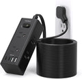 25Ft Extension Cord with Multiple Outlets, Flat Plug Power Strip Surge Protector with 20 Ft Long Cord, 6 Outlet 4 USB Ports (2 USB C), Multi Outlet Wall Plug for College, Dorm Room Essentials(Black)