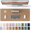 YSAGi Leather Desk Pad Protector, Office Mat, Large Mouse Pad, Non-Slip PU Blotter, Laptop Waterproof Writing for and Home (23.6" x 13.8", Khaki)