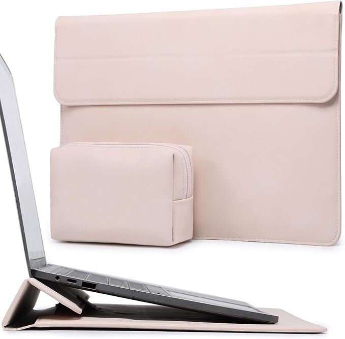 HYZUO 15-16 Inch Laptop Case Bag Sleeve with Stand Feature for MacBook Pro 16 M5/M4/M3/M2/M1 Pro/Max 2026-2019, XPS 15, MacBook Pro 15 2015-2012, Samsung Galaxy Book Flex 15, Apricot
