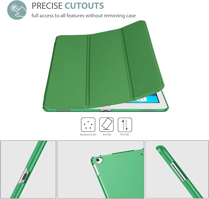 ProCase Smart Case for iPad Pro 12.9 Inch 1st and 2nd Generation (2015 and 2017 Model), Stand Cover Support Auto Sleep/Wake -Green