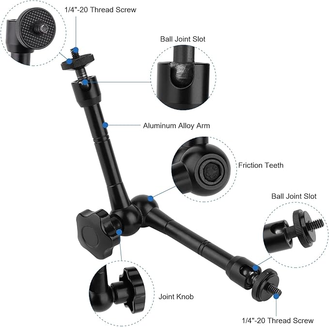 Mippko Magnetic Camera Mount for GoPro Hero/Insta 360 / DJI OSMO/AKASO Action Camera,3.46 inch Diam Magnetic Rubber Coating Base,10 inch Length Adjustable Aluminum Alloy Arm