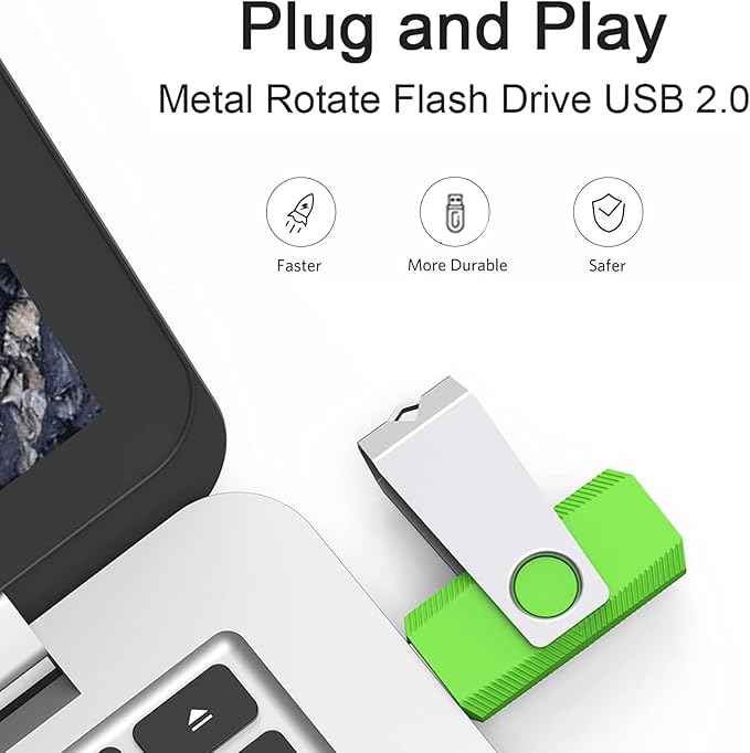 8GB Flash Drive 10 Pack, Wooolken USB 2.0 Memory Stick Thumb Drive with Lanyards Swivel USB Stick for Data Storage and Backup (Mixed Colors)