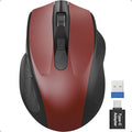 SABLUTE Wireless Mouse for Laptop, Red Computer Mouse with USB-A&USB-C Receiver, Office Cordless Mice with 6 Buttons & 3 Level DPI for Small to Medium Hands, Works with PC, Desktop & Tablet M21