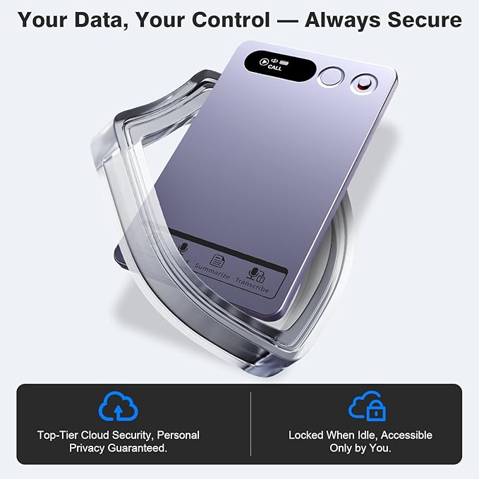 AI Voice Recorder, Note Voice Recorder Transcribe & Summarize with AI Technology, App Control Supports 152 Languages, Magnetic Case 64GB Memory Audio Recorder for Lectures, Meetings, Interviews, Calls