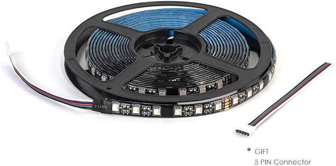 BTF-LIGHTING RGBW LED Strip Lights,UL Listed,5050 4 Colors in 1 RGB + 2700K-3000K Warm White,24V DC,16.4ft/5m 60LEDs/m 12mm Black PCB, IP65 Waterproof for Home Decoration(No Adapter or Controller)