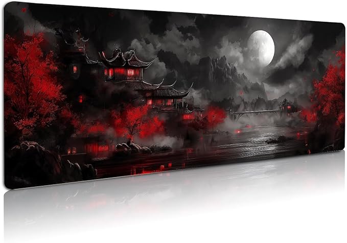 Extended Gaming Mouse Pad, Large Mouse Mat 3 mm Nature Rubber Base Mousepad with Stitched Edges, Non-Slip Desk Mat for Office Home Great Gift 31.5x11.8 Inch (Dark Canyon 3)