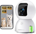 3K 5G Wi-Fi Security Camera Indoor, Backup Battery for Power Outage Protection, Free AI Tracking Facial ID, 5MP Pet/Dog Camera w/ Speaker & Phone App, PTZ Baby Monitor, 0-Glow Night Vision, 2-Way Talk