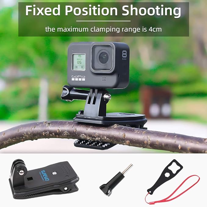 Backpack Strap Mount Quick Clip Mount Compatible with Gopro Hero 13/12/11/10/9/8/7/6(2018)/5 Black,DJI Osmo Action 5 pro/4/3/2 and More