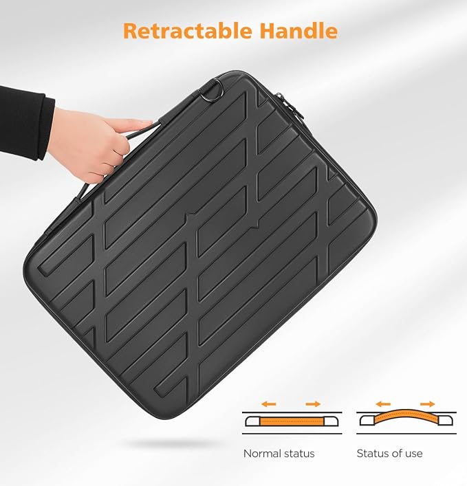 NIDOO 16 inch Laptop Sleeve Carrying Case Computer Bag for 16" MacBook Pro M4 M3/ Lenovo ThinkPad E16 Gen 2/ L16/ 16p / Legion 7i Gen 9/15" Dell Latitude 5540 HP Samsung Shockproof Hardshell Handle