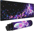 Butterfly Mouse Pad Extended Large Gaming Mouse Pad XL Oversized Desk Pad Stitched Edges 31.5 X 11.8 Inch