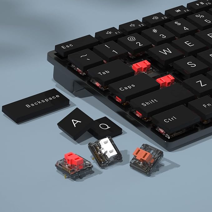 KAILH Official Store Low Profile Switch 1350 Chocolate Mechanical Keyboard Switch RGB SMD Clicky (30, Choc Red)